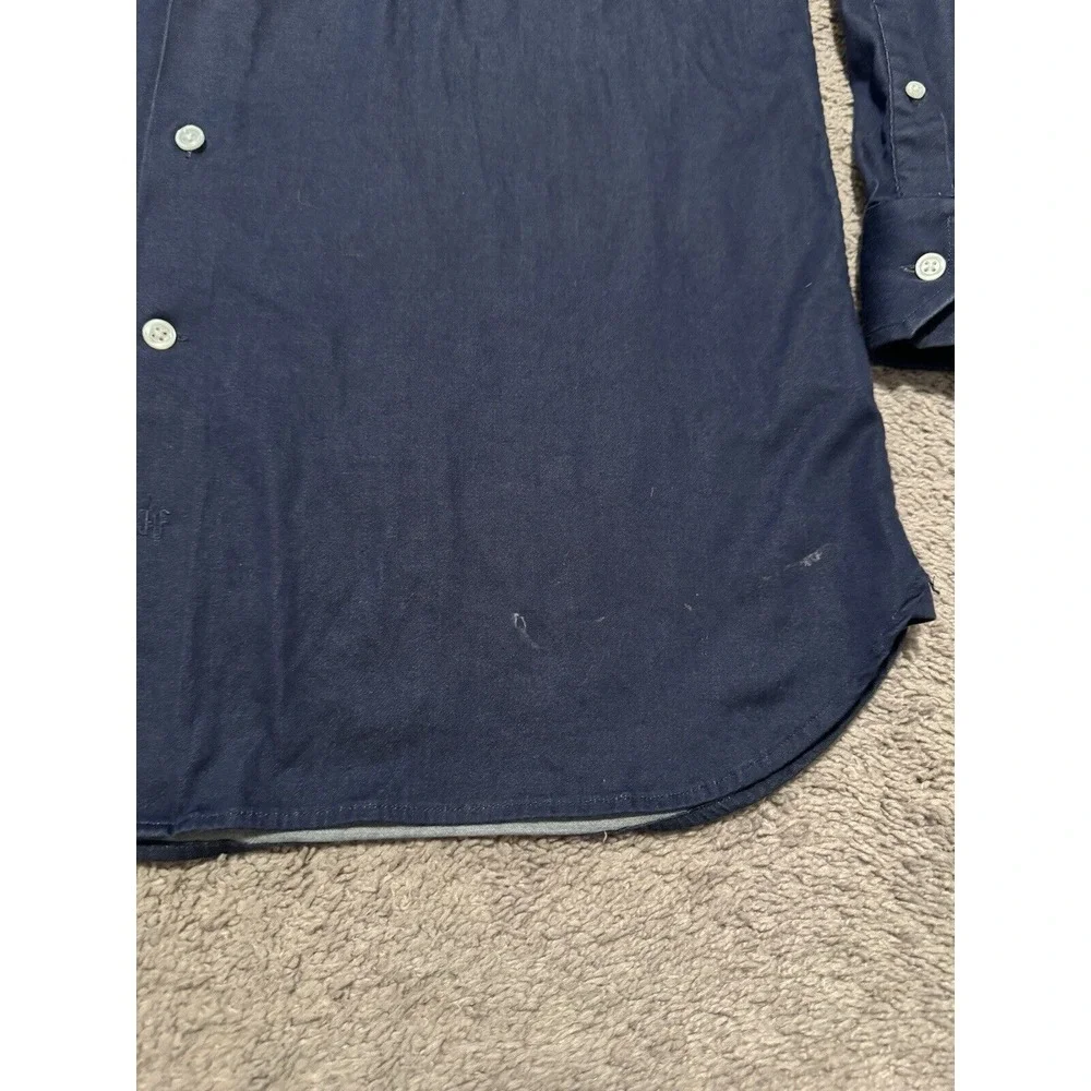 Hickey Freeman Shirt Mens 34/35‎ 17-17.5 Blue Long Sleeve